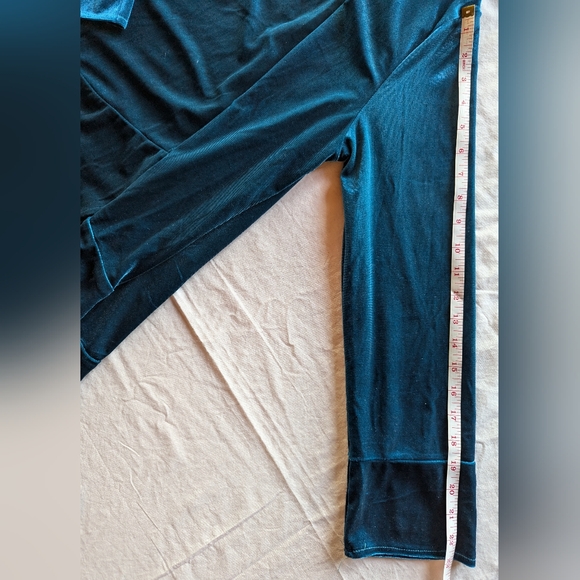 R. Vivimos Teal Velvet Velour Long Cardigan Kimono XL - Picture 5 of 6